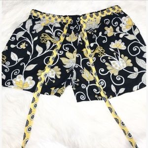 Vera Bradley Yellow and Black Sleep Pajama Shorts